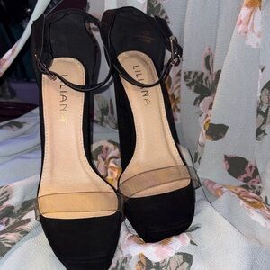 Liliana Elegant Black Heels with Transparent Strap